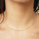 Goldkette als Singapurkette in Gelbgold 750 / 18K, 36 cm lang, 1 mm breit, Gewicht ca. 1 g.