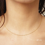 Goldkette als Singapurkette in Gelbgold 333 / 8K, 42 cm lang, 1 mm breit, Gewicht ca. 0.7 g.