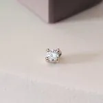 0,2 Karat Diamant Anhänger 4-er Krappe, Weißgold 585 / 14K, Höhe 6.4 mm, Breite 4.7 mm, Gewicht ca. 0.18 g