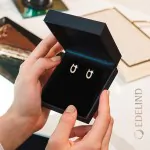 0,6 Karat Diamant Creolen, Rotgold 585 / 14 Karat, Gewicht ca. 2.2 g.