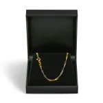 Goldkette als Singapurkette Tricolor in Gelbgold / Weißgold / Rotgold 333 / 8K, 42 cm lang, 2,4 mm breit, Gewicht ca. 3 g.