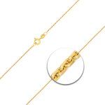 Goldkette als Ankerkette diamantiert in Gelbgold 333 / 8K, 40 cm lang, 1,2 mm breit, Gewicht ca. 1.6 g.