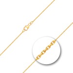 Goldkette als Ankerkette diamantiert in Gelbgold 333 / 8K, 34 cm lang, 1,3 mm breit, Gewicht ca. 1.7 g.