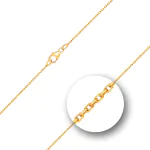 Goldkette als Ankerkette diamantiert in Gelbgold 585 / 14 Karat, 65 cm lang, 1.3 mm breit, Gewicht ca. 3,9 g.