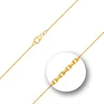 Goldkette als Ankerkette diamantiert in Gelbgold 585 / 14K, 38 cm lang, 1,3 mm breit, Gewicht ca. 2.3 g.