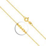 Goldkette als Ankerkette diamantiert in Gelbgold 585 / 14K, 42 cm lang, 1,3 mm breit, Gewicht ca. 2.3 g.