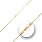 Goldkette als Ankerkette diamantiert in Gelbgold 750 / 18K, 34 cm lang, 1,7 mm breit, Gewicht ca. 4.3 g.
