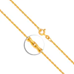 Goldkette als Ankerkette diamantiert in Gelbgold 333 / 8 Karat, 97 cm lang, 1.9 mm breit, Gewicht ca. 9.7