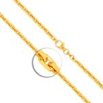 Goldkette als Ankerkette diamantiert in Gelbgold 585 / 14K, 50 cm lang, 3 mm breit, Gewicht ca. 23.6 g.