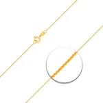 Goldkette als Ankerkette flach in Gelbgold 375 / 9K, 34 cm lang, 0,8 mm breit, Gewicht ca. 0.6 g.