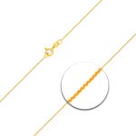 Goldkette als Ankerkette flach in Gelbgold 375 / 9K, 42 cm lang, 0,8 mm breit, Gewicht ca. 0.8 g.