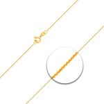 Goldkette als Ankerkette flach in Gelbgold 585 / 14K, 38 cm lang, 0,8 mm breit, Gewicht ca. 0.8 g.