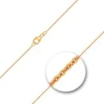 Goldkette als Ankerkette rund in Gelbgold 750 / 18K, 42 cm lang, 1,1 mm breit, Gewicht ca. 2.5 g.