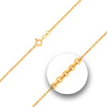 Goldkette als Ankerkette rund in Gelbgold 375 / 9K, 36 cm lang, 2 mm breit, Gewicht ca. 3.4 g.