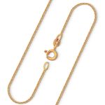 Goldkette als Ankerkette rund in Gelbgold 585 / 14K, 36 cm lang, 1,1 mm breit, Gewicht ca. 1.5 g.