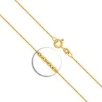 Goldkette als Ankerkette rund in Gelbgold 375 / 9K, 40 cm lang, 1,1 mm breit, Gewicht ca. 1.5 g.