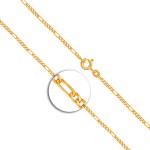 Goldkette als Figarokette diamantiert in Gelbgold 750 / 18 Karat, 90 cm lang, 1.9 mm breit, Gewicht ca. 8.7 g.