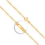 Goldkette als Figarokette diamantiert in Gelbgold 333 / 8K, 45 cm lang, 1,9 mm breit, Gewicht ca. 3 g.