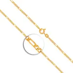 Goldkette als Figarokette diamantiert in Gelbgold 585 / 14K, 60 cm lang, 1,9 mm breit, Gewicht ca. 4.7 g.