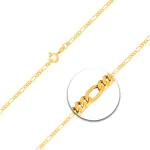Goldkette als Figarokette diamantiert in Gelbgold 585 / 14K, 50 cm lang, 2,2 mm breit, Gewicht ca. 5.5 g.