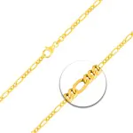 Armband als Figarokette diamantiert in Gelbgold 333 / 8K, 21 cm lang, 2,8 mm breit, Gewicht ca. 3.7 g.