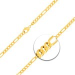 Armband als Figarokette diamantiert in Gelbgold 585 / 14K, 19 cm lang, 3,4 mm breit, Gewicht ca. 5.3 g.