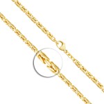Armband als Königskette in Gelbgold 750 / 18K, 21 cm lang, 3,2 mm breit, Gewicht ca. 18.7 g.