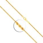 Goldkette als Kordelkette hohl in Gelbgold 585 / 14 Karat, 70 cm lang, 2,1 mm breit, Gewicht ca. 2,8 g.