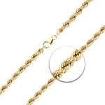 Armband als Kordelkette hohl in Gelbgold 585 / 14K, 20 cm lang, 5.4 mm breit, Gewicht ca. 8 g.