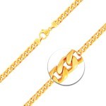 Goldkette als Panzerkette 4-seitig diamantiert in Gelbgold 585 / 14K, 50 cm lang, 4,8 mm breit, Gewicht ca. 46.5 g.