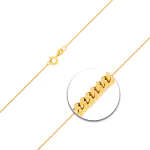 Goldkette als Panzerkette flach in Gelbgold 750 / 18K, 42 cm lang, 0,8 mm breit, Gewicht ca. 1.4 g.