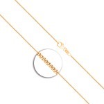 Goldkette als Panzerkette flach in Gelbgold 750 / 18K, 38 cm lang, 1,1 mm breit, Gewicht ca. 2 g.