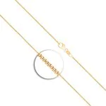 Goldkette als Panzerkette flach in Gelbgold 750 / 18K, 34 cm lang, 1,1 mm breit, Gewicht ca. 1.8 g.
