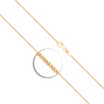 Goldkette als Panzerkette flach in Gelbgold 750 / 18K, 36 cm lang, 1,1 mm breit, Gewicht ca. 1.9 g.