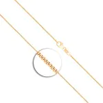 Goldkette als Panzerkette flach in Gelbgold 750 / 18K, 36 cm lang, 1,1 mm breit, Gewicht ca. 1.9 g.