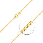 Goldkette als Panzerkette flach in Gelbgold 585 / 14K, 38 cm lang, 1,2 mm breit, Gewicht ca. 2 g.