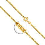 Goldkette als Panzerkette flach in Gelbgold 585 / 14K, 95 cm lang, 2,1 mm breit, Gewicht ca. 13.4 g.