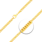 Goldkette als Panzerkette flach in Gelbgold 585 / 14 Karat, 75 cm lang, 4.7 mm breit, Gewicht ca. 44,5 g.