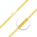 Goldkette als Panzerkette flach in Gelbgold 585 / 14K, 40 cm lang, 4,7 mm breit, Gewicht ca. 23.8 g.