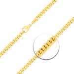 Goldkette als Panzerkette flach in Gelbgold 585 / 14K, 50 cm lang, 4,7 mm breit, Gewicht ca. 28.4 g.