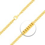 Armband als Panzerkette flach in Gelbgold 585 / 14K, 21 cm lang, 4,7 mm breit, Gewicht ca. 12 g.