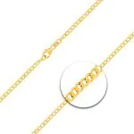 Goldkette als Panzerkette weit in Gelbgold 375 / 9 Karat, 38 cm lang, 2.6 mm breit, Gewicht ca. 2.8 g.
