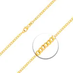Goldkette als Panzerkette weit in Gelbgold 585 / 14K, 70 cm lang, 2,6 mm breit, Gewicht ca. 6.2 g.