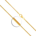 Goldkette als Schlangenkette in Gelbgold 750 / 18 Karat, 90 cm lang, 1.2 mm breit, Gewicht ca. 9.3 g.