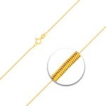 Goldkette als Schlangenkette in Gelbgold 585 / 14K, 40 cm lang, 0,8 mm breit, Gewicht ca. 2.1 g.