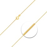 Goldkette als Schlangenkette diamantiert in Gelbgold 375 / 9K, 50 cm lang, 0,8 mm breit, Gewicht ca. 3 g.