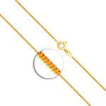 Goldkette als Schlangenkette diamantiert in Gelbgold 375 / 9K, 42 cm lang, 0,9 mm breit, Gewicht ca. 3 g.