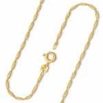 Goldkette als Singapurkette in Gelbgold 585 / 14 Karat, 75 cm lang, 1.2 mm breit, Gewicht ca. 2.1 g.