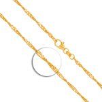 Armband als Singapurkette in Gelbgold 585 / 14K, 18,5 cm lang, 2,2 mm breit, Gewicht ca. 1.8 g.