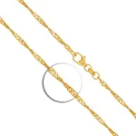 Goldkette als Singapurkette in Gelbgold 585 / 14K, 90 cm lang, 2,2 mm breit, Gewicht ca. 7.2 g.